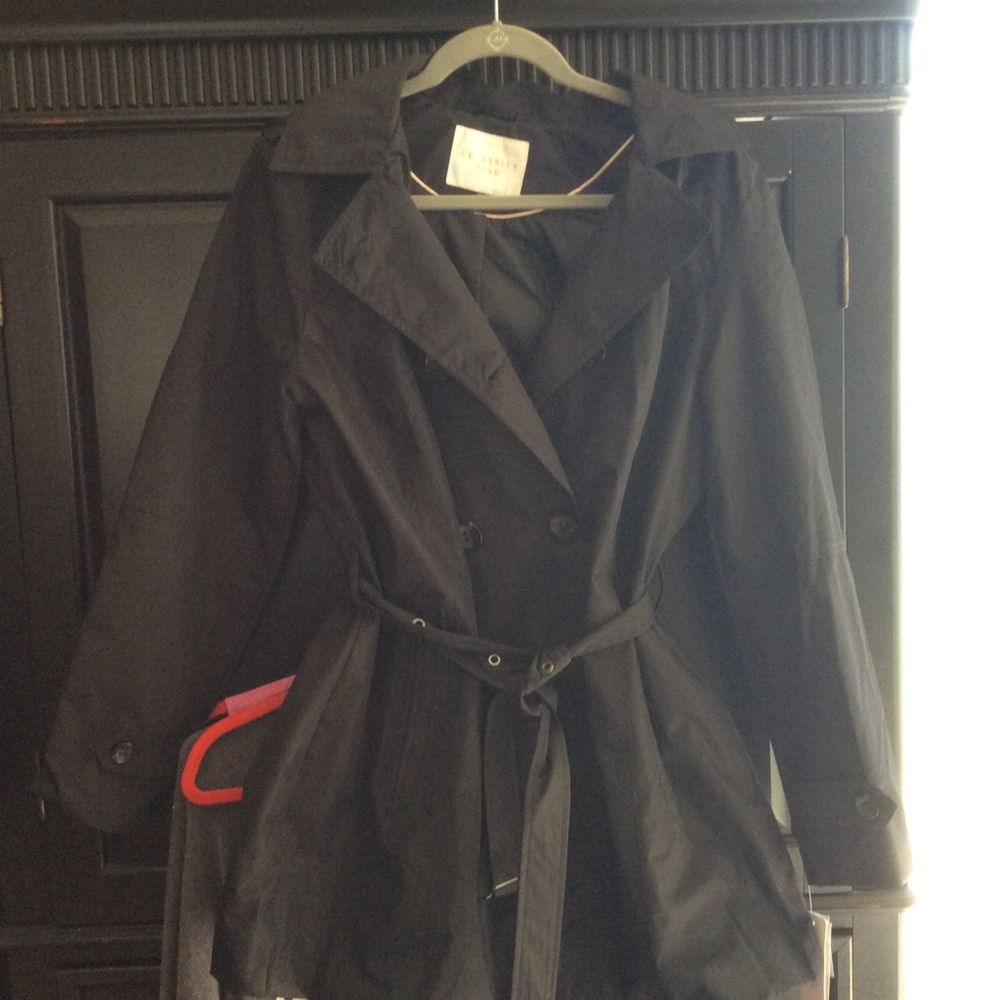 Short trench coat black